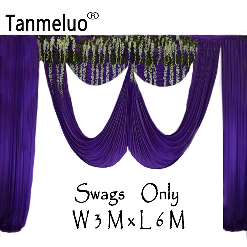 Buy 3*6 M Luxury and elegant purple wedding swags for