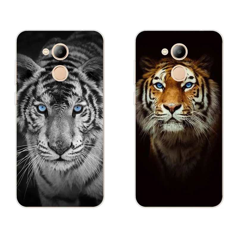 Huawei honor 6c pro Case Silicon tiger cartoon Painting Soft TPU Back Cover for v9 play phone protect Bags shell |