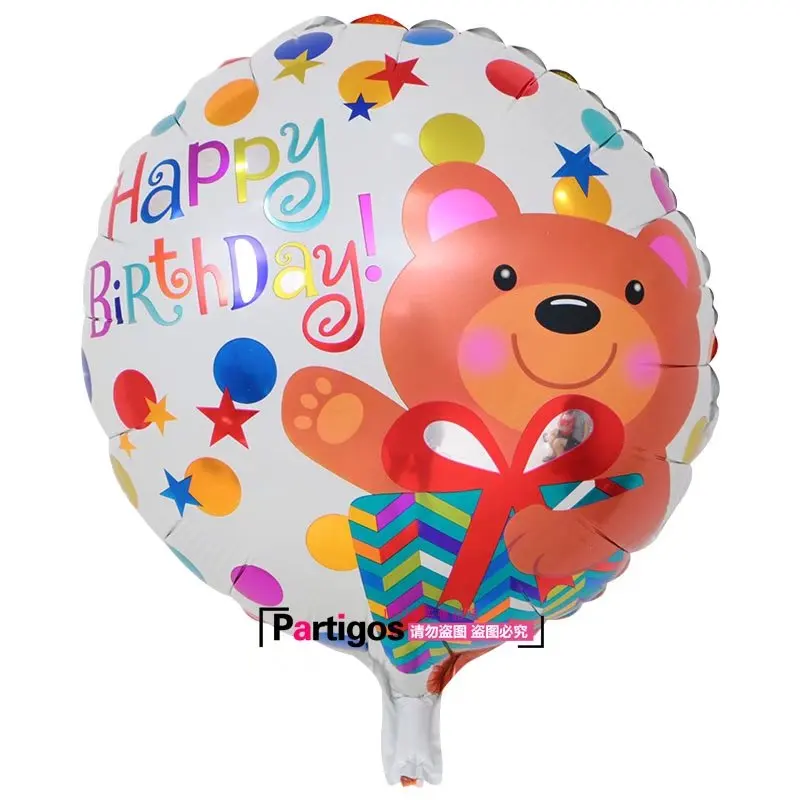5 шт. микс 18 дюймов с днем рождения, Круглые фольгированные гелиевые шары, надувные шары, украшения для дня рождения, подарки для детей, игрушки - Цвет: 016