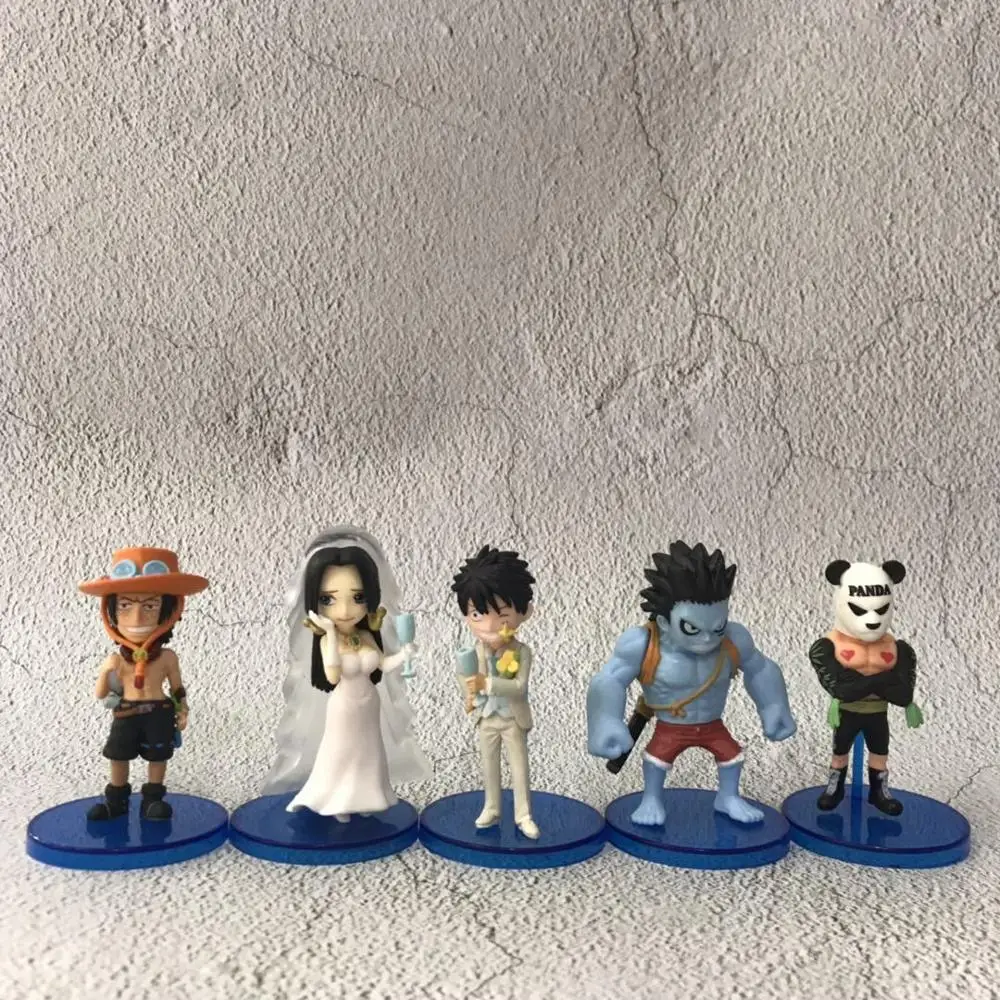 

Anime One Piece Treasure Luffy Nightmare Wedding Dress Boa Hancock Ace Panda Man WCF PVC Action Figure Collection Model Toy Doll