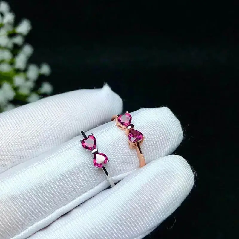 

Xin yi peng 925 silver plated 18 k gold inlaid natural garnet female ring for women rings fine jewelry S925