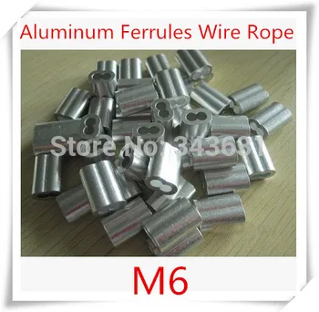 

50pcs/Lot M6 6mm Aluminum Ferrules Wire Rope Aluminum Ferrules Crimping Sleeve
