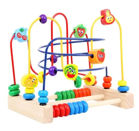 

Wooden puzzle animal beads beaded, animal early education puzzle building blocks children's toys