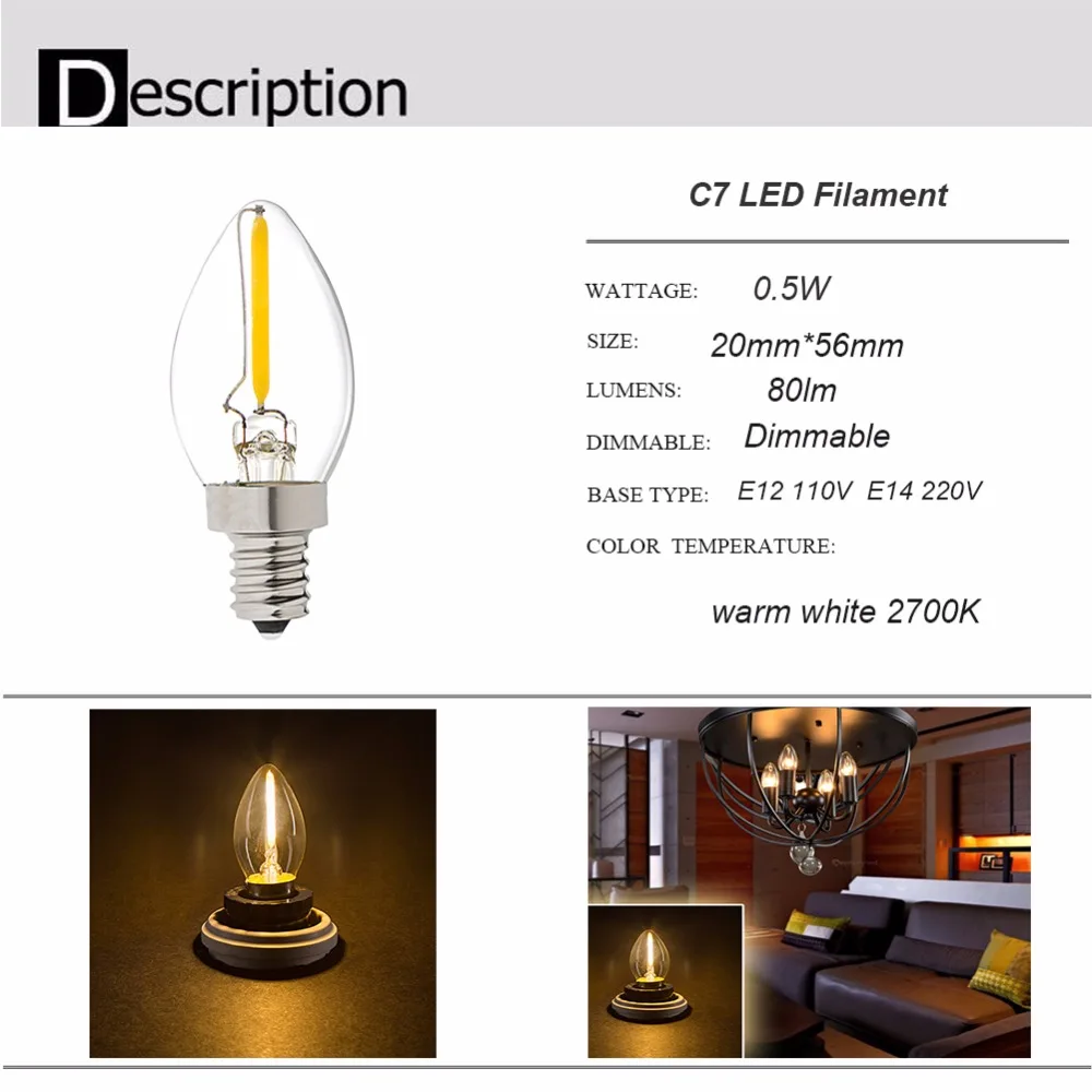 Lamp E12 220v Refrigerator Lamp Light Led Bulb E14 1w