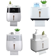 Креативный двойной рот бесшовный беспробиваемый Водонепроницаемый Ванная Кухня Водонепроницаемая пластиковая коробка туалетной бумаги лоток с ящиком