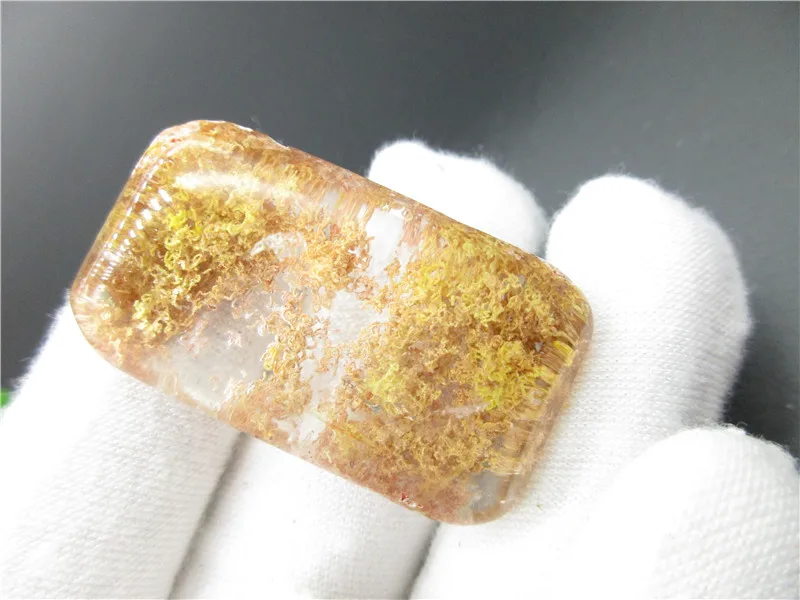 Натуральный желтый Ghost Phantom Quartz кристалл камень кулон Самоцветы с лечебным действием, образцы кулон
