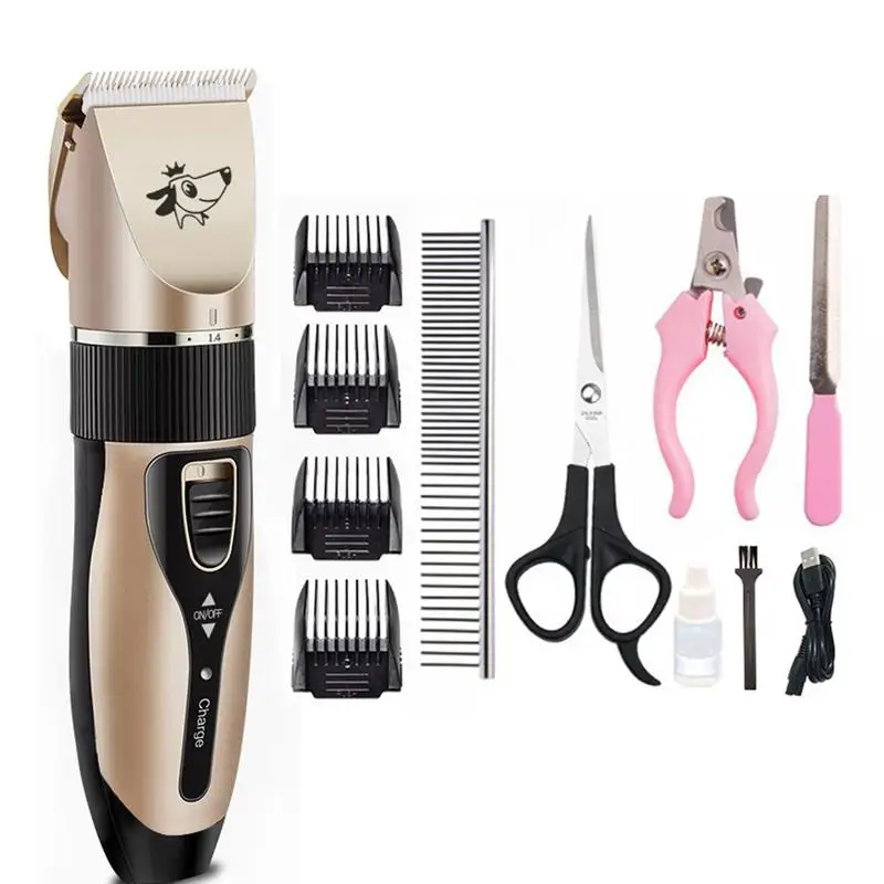 

Professional Pet Dog Hair Trimmer Animal Grooming Electric Clipper Rechargeable Low-noise USB Hair dressing Shaving Cat Cutter