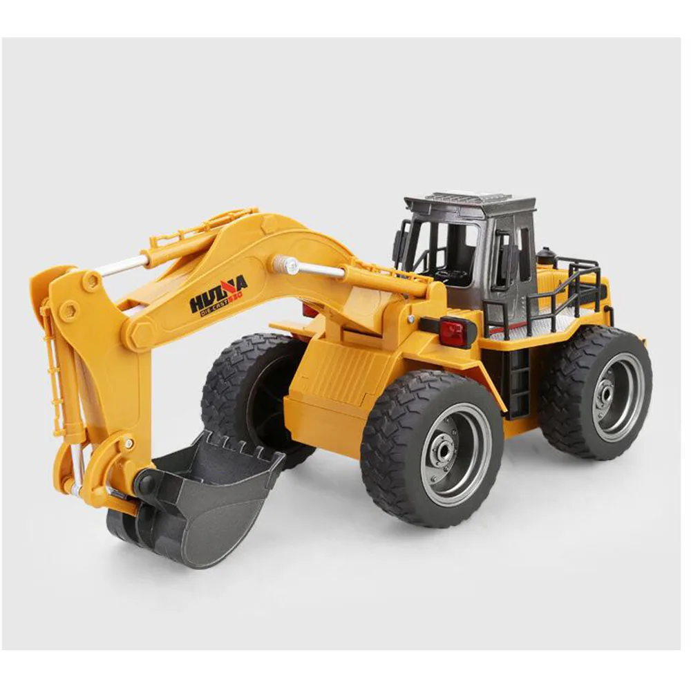 Huina Toys 1530 шестиканальный 6ch 1/12 Rc металлический экскаватор с дистанционным управлением, игрушки с зарядным аккумулятором, детские игрушки, рождественские подарки