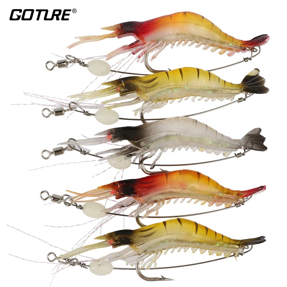 Shrimp Lures 10pcs/pack Luminous Shrimp Silicone Artificial Bait