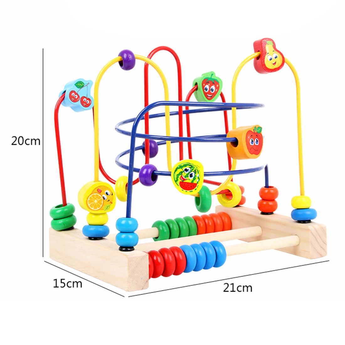 Surwish трехпроводная головоломка для фруктов, овощей, насекомых, животных из бисера, проволочный лабиринт, деревянная развивающая игрушка для детей