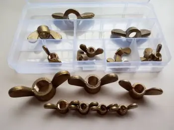 

17pcs M4 M5 M6 M8 M10 Brass Butterfly Hand twist Nuts Ingots Shape Handle Nut High Quality