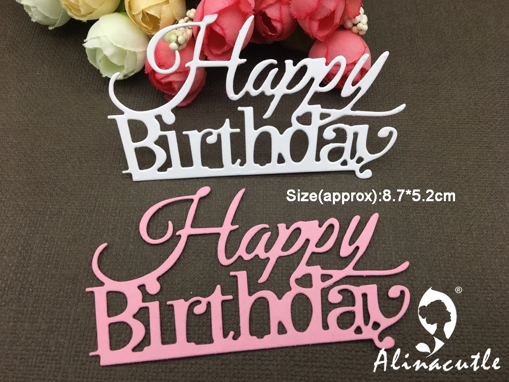 AlinaCraft METAL CUTTING DIES cut words happy birthday Scrapbooking
