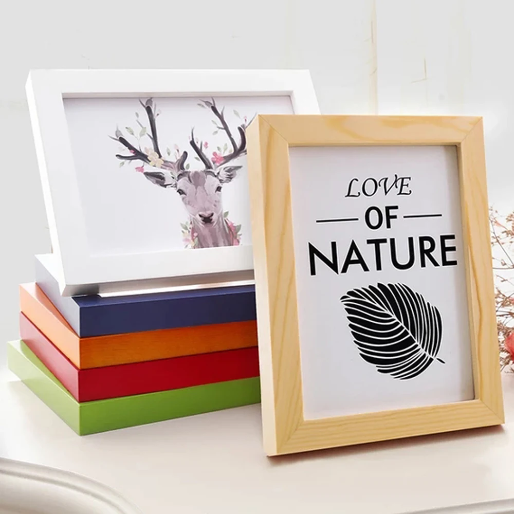 

Simple Solid Wood Wall Hanging Children Picture PhotoFrame Set 7 inch 6 inch 5 inch Wedding Photo Christmas Decorations For Home