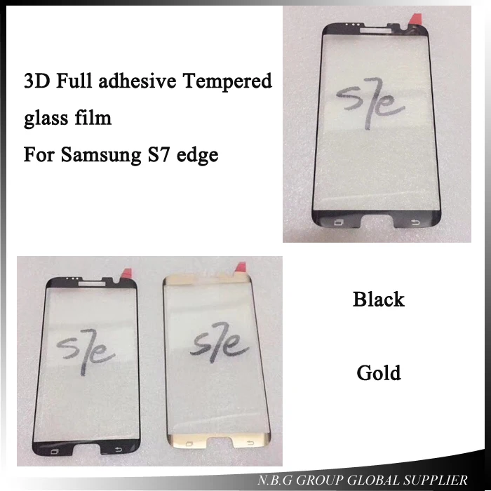 10pcs/lot 3D Full Adhesive Tempered Glass For SAMSUNG S7 edge Case Friendly Glue Screen Protector Film Galaxy | Мобильные телефоны