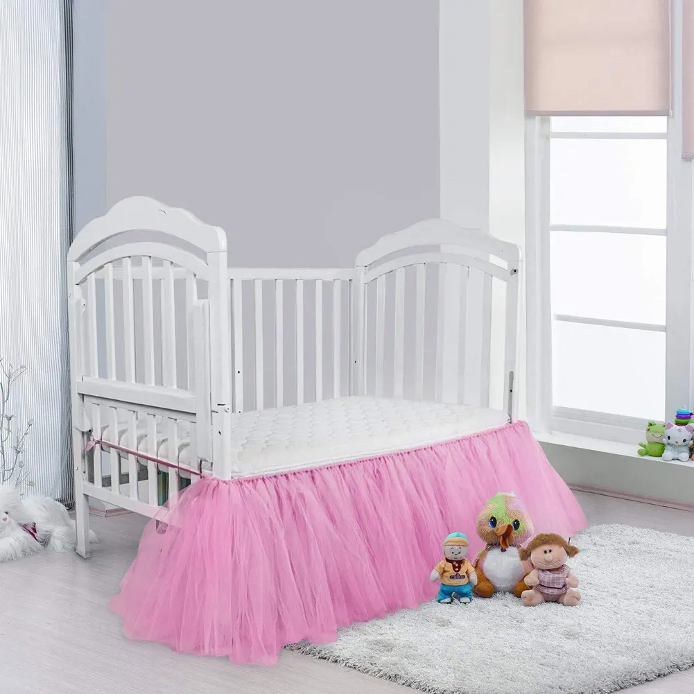 Натуральная хлопковая юбка для детской кроватки Детская кроватка Юбка для маленьких мальчиков и девочек
