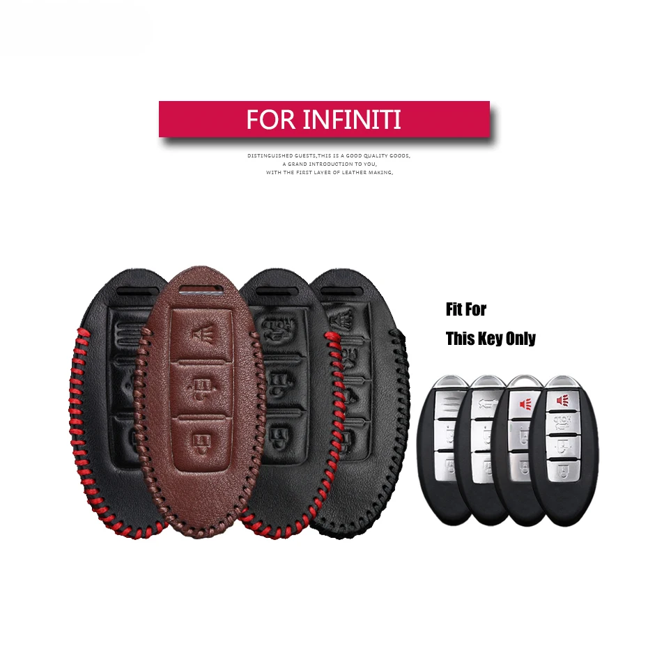 

Leather Car Key Case Cover For infiniti FX35 FX37 FX50 G25 G35 G37 JX35 M35 M37 M45 Q70 Protection Key Shell Skin Bag Only Case