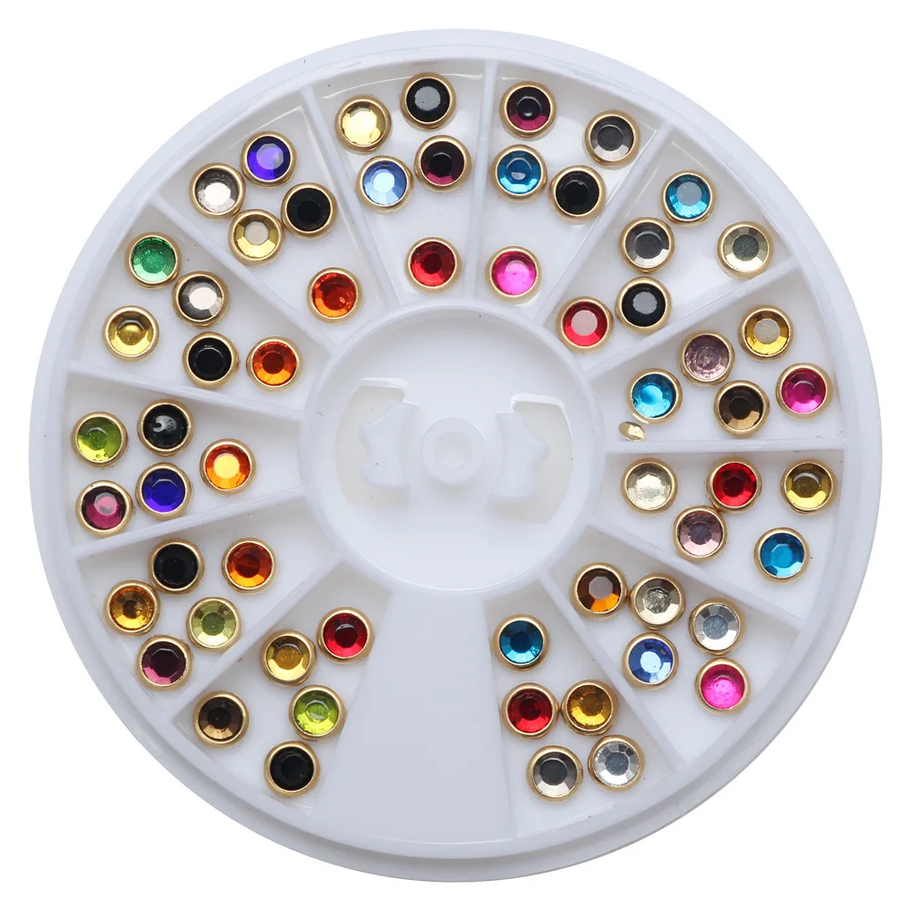 

1Box(60Pcs) Mixed Acrylic Rhinestone For Needlework FlatBack Cabochon Scrapbook Decoration Craft DIY Embellishments Accessories
