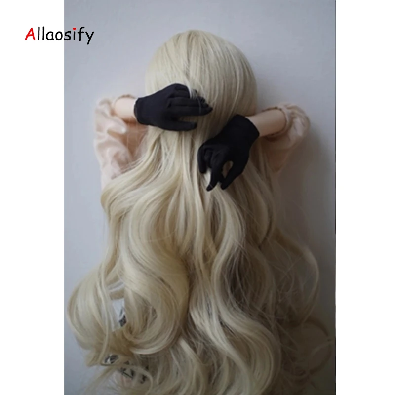 Allaosify Bjd/SD как кукольный парик дядя длинные вьющиеся волосы 1/31/4 1/6 1/8 высокой температуры красивый с челкой bjd парик