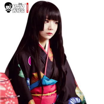 

HSIU NEW High quality HELL GIRL Cosplay Wig AI ENMA Costume play wigs Anime Game Halloween party Hair free shipping