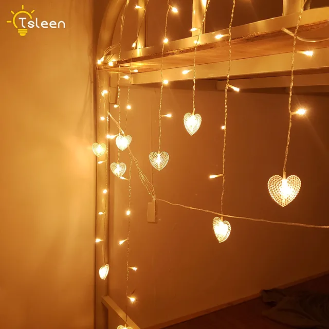 Led Garland String Fairy Lights Snowflake Chritsmas Tree Heart Star Led Garland String Fairy Lights Snowflake Chritsmas Tree Heart Star Shape For New Year Christmas Valentines Wedding Decoration