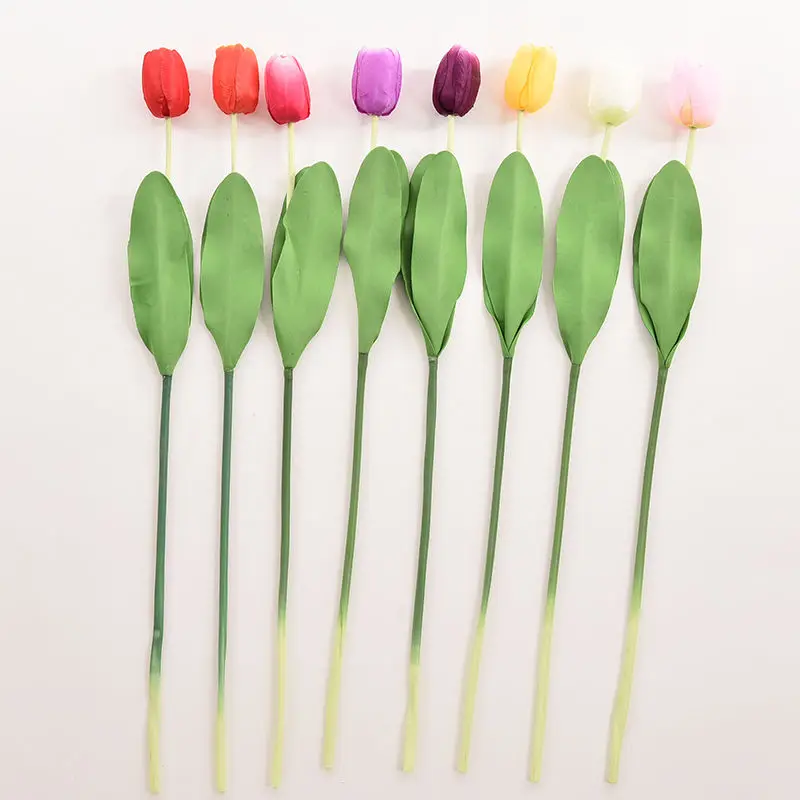 1 Pcs Artificial Flower High Quality Real Touch PU Tulip Flower Desktop Wedding Home Decoration Gift Decorative Flowers