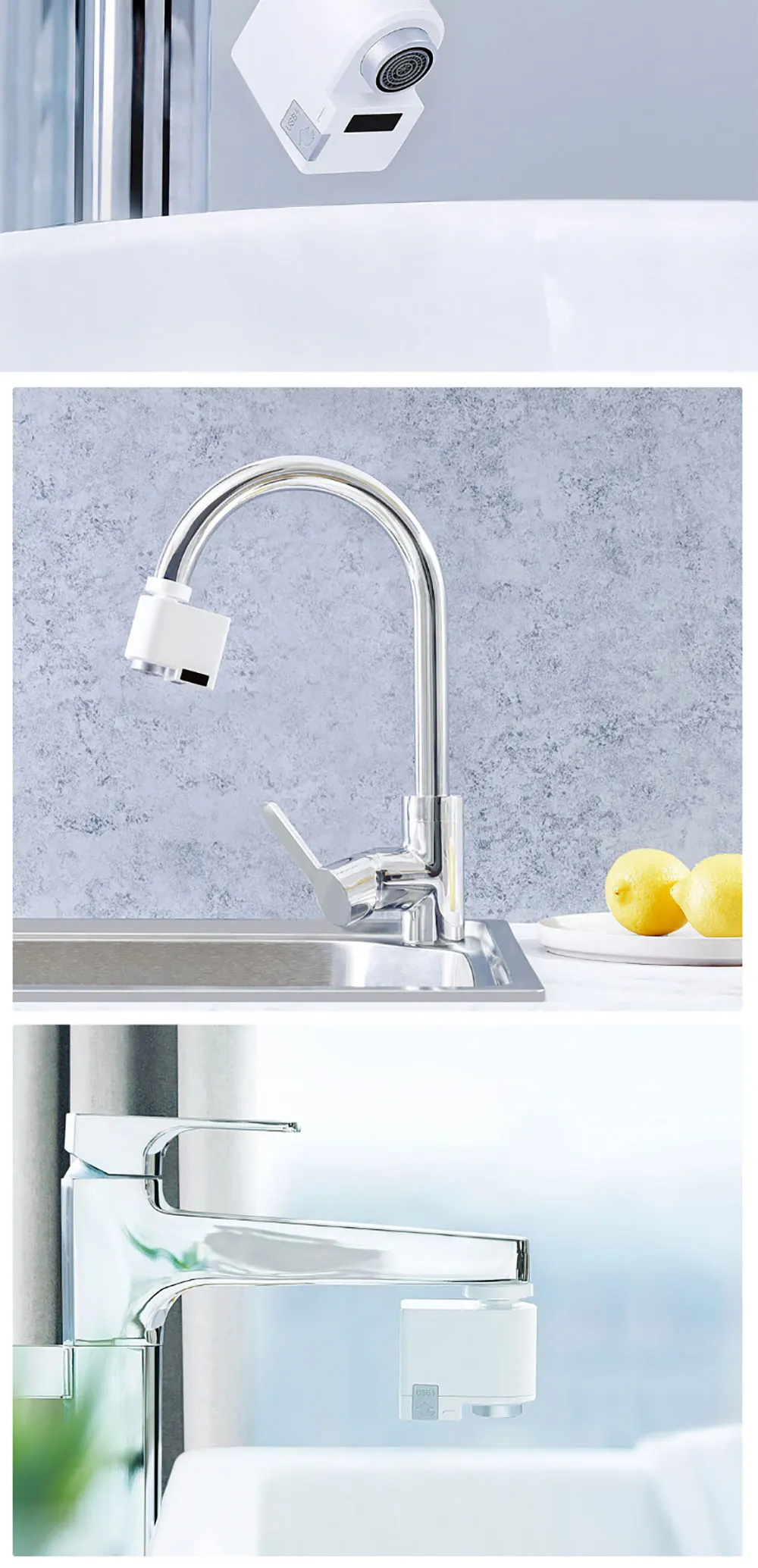 2Xiaomi Zajia Induction Water Saver Intelligent Infrared Induction Water Faucet Anti-overflow Swivel Head Water Saving Nozzle Tap