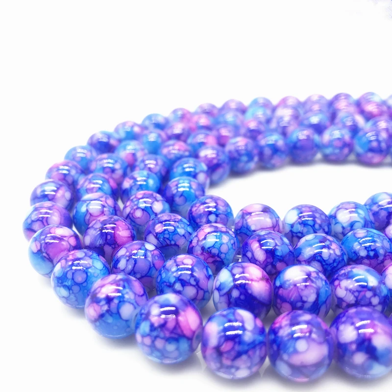 

Wholesale 6 8 10 mm Unmatched Glass Loose Spacer Charm Beads Pattern Making Bracelet Necklace Jewelry #02