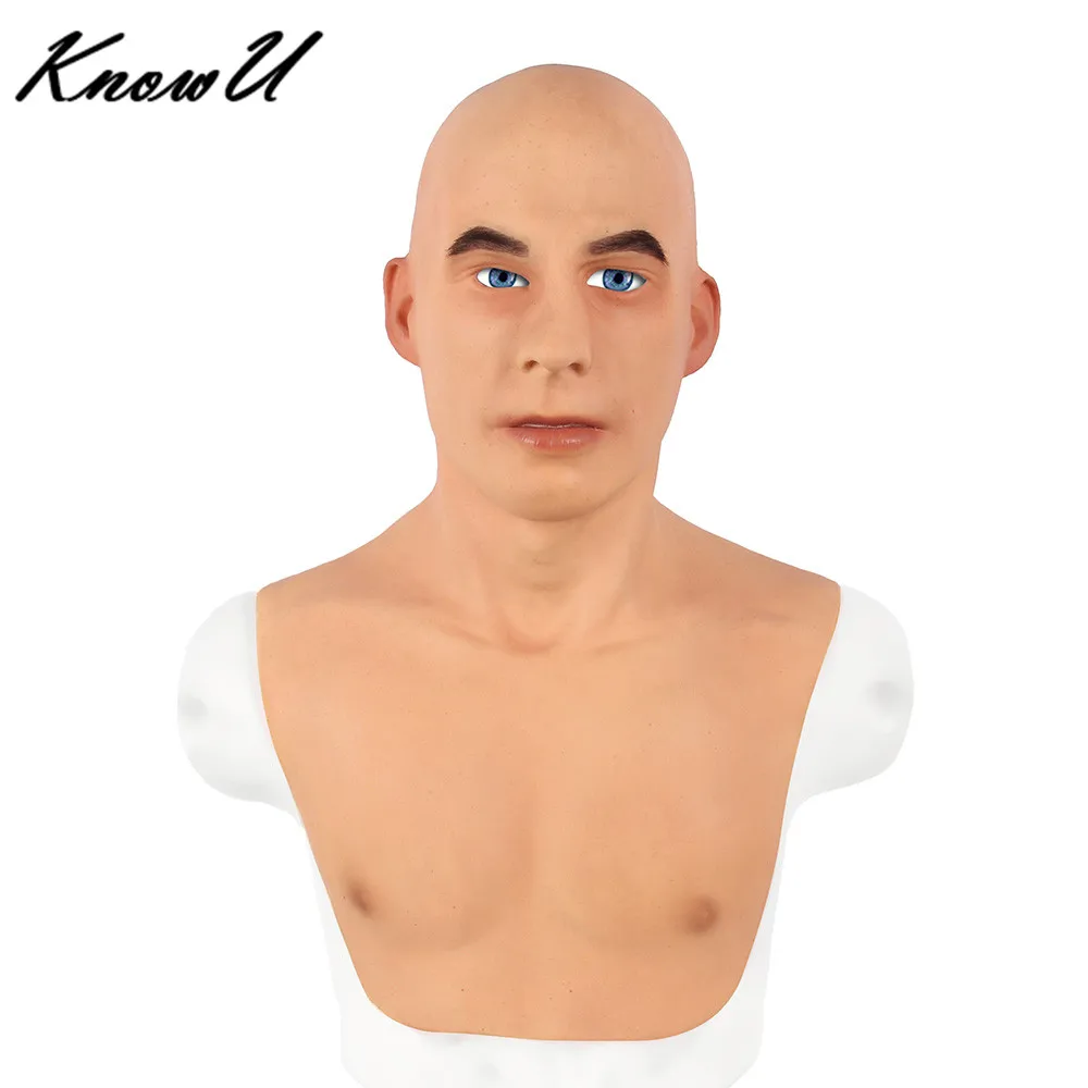 

KnowU Realistic Silicone Middle-aged Male Mask Halloween Headwear Crossdresser Dragqueen Transgender Cosplay Transvestite