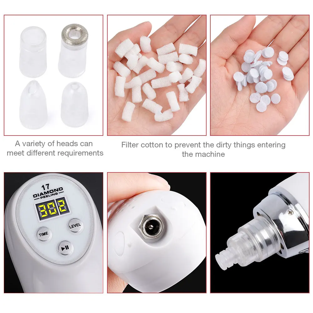 Digital Diamond Microdermabrasion Vacuum Meeter Cleaner Facial Acne Marks Removal hine Deep Cleansing Pores Skin Care_voghion.com