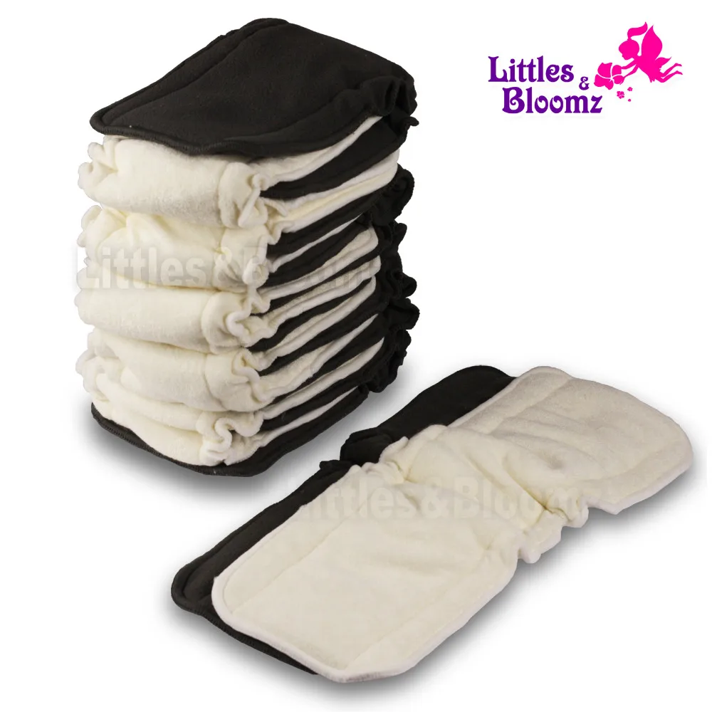 [Littles & Bloomz] детские бамбуковые многоразовые тканевые вкладыши для подгузников