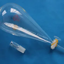 1000 мл(1л) грушевидная делительная воронка, капельная Воронка с прямая законцовка для капельного, 24/29 шарнира, стеклянная стоппетка