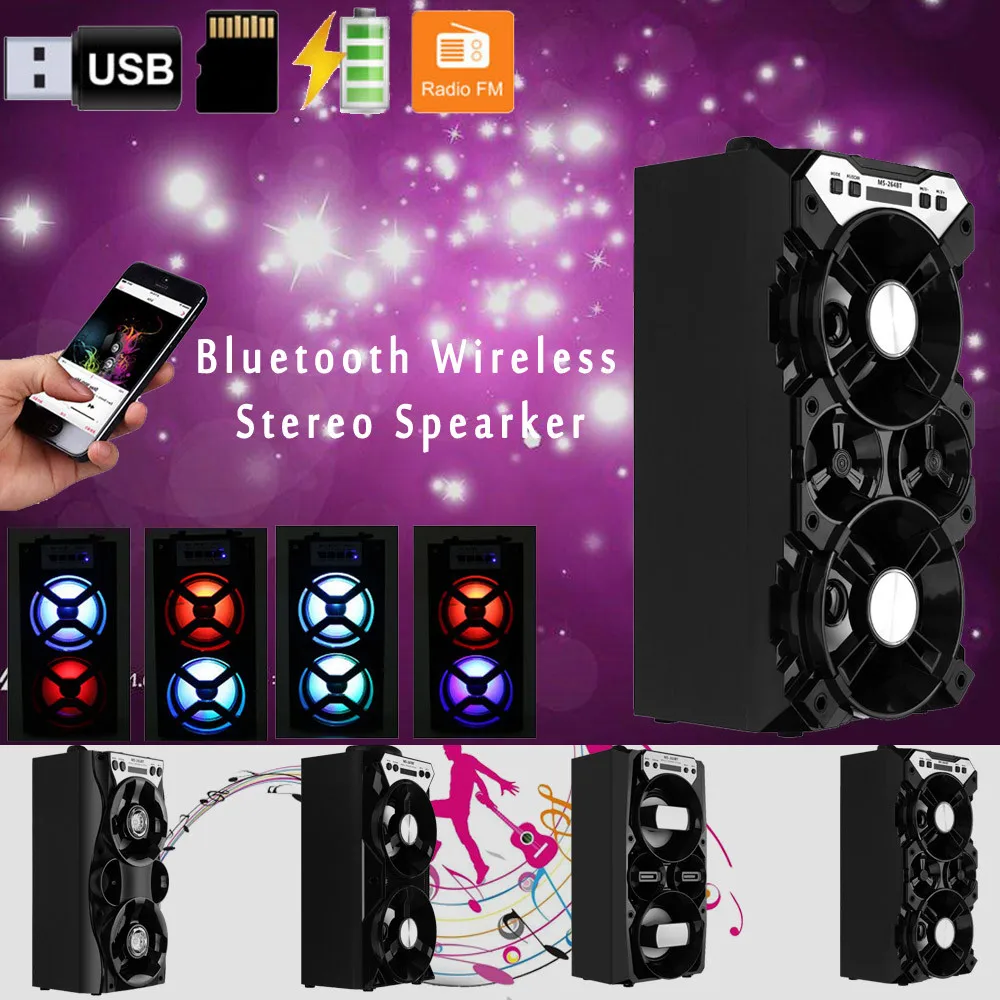 HIPERDEAL светодиодный Открытый Портативный беспроводной Bluetooth динамик стерео сабвуфер, мобильные мультимедийные колонки легко carrya