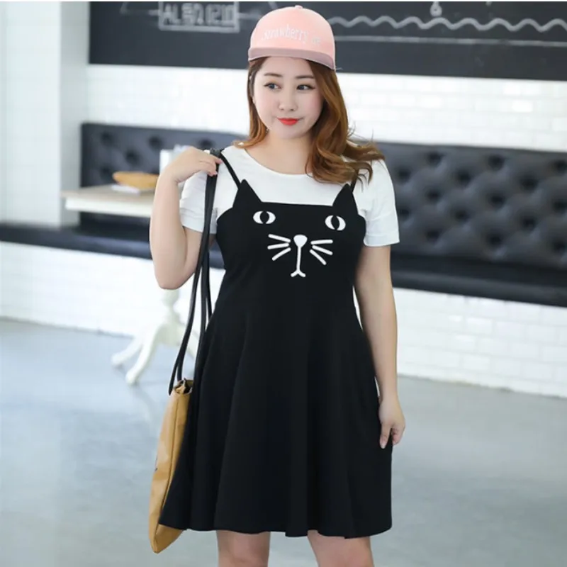 Zmvkgsoa 2018 Fashion Women Short Sleeve Cotton Dresses Big Sizes Girl