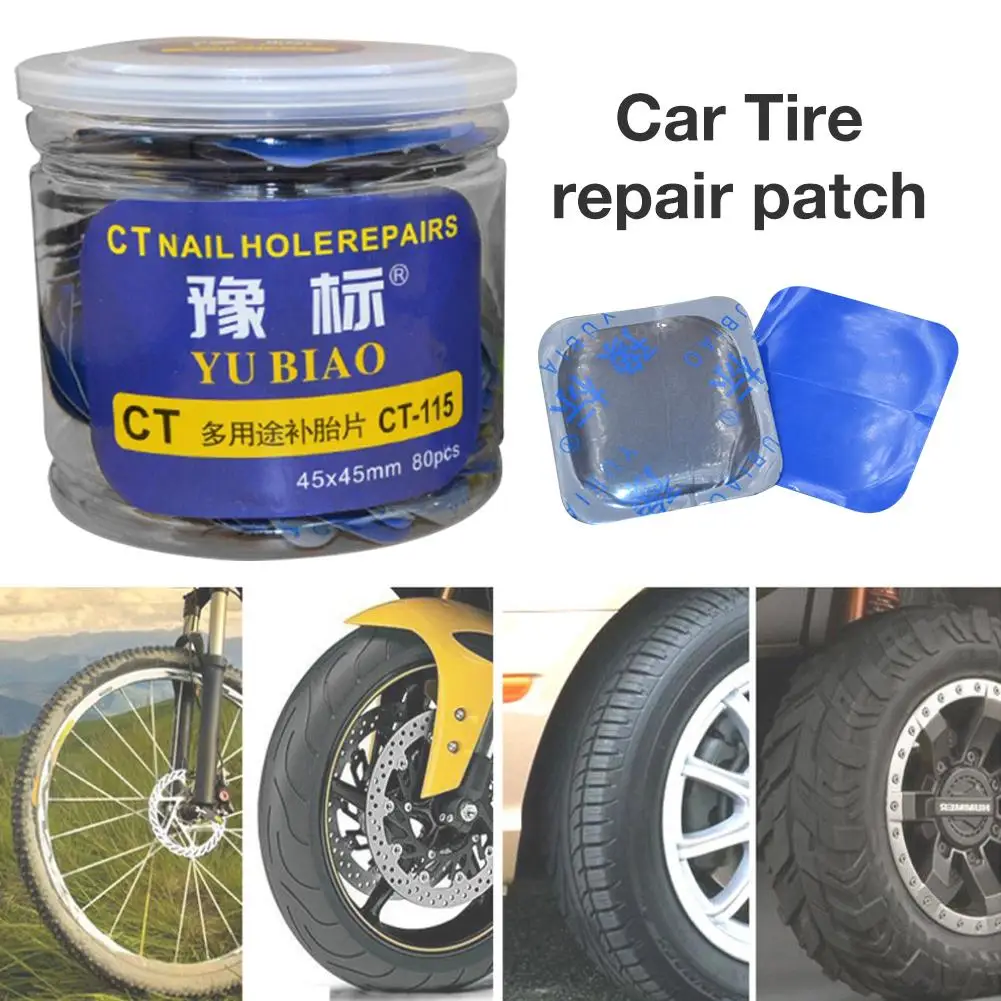 

60/80 Pcs Car Tyre Repair Material Rubber Flat Tire Repair Car Wheel Tire Inner Tube Vacuum Tube Cold Patch Film Auto Supplies
