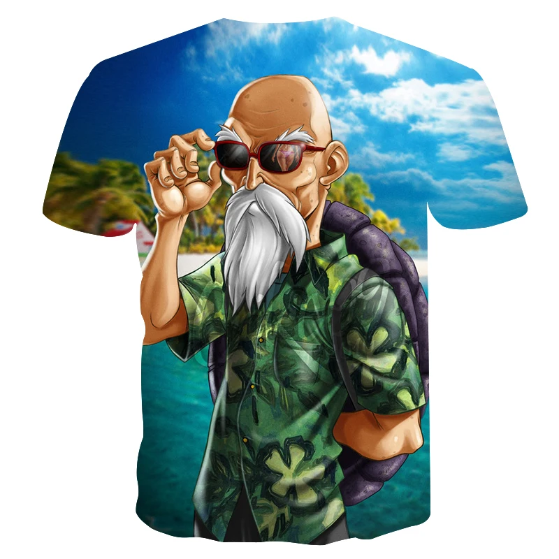 Новое поступление забавные Мастер Роши 3d футболка лето Hipster короткий рукав