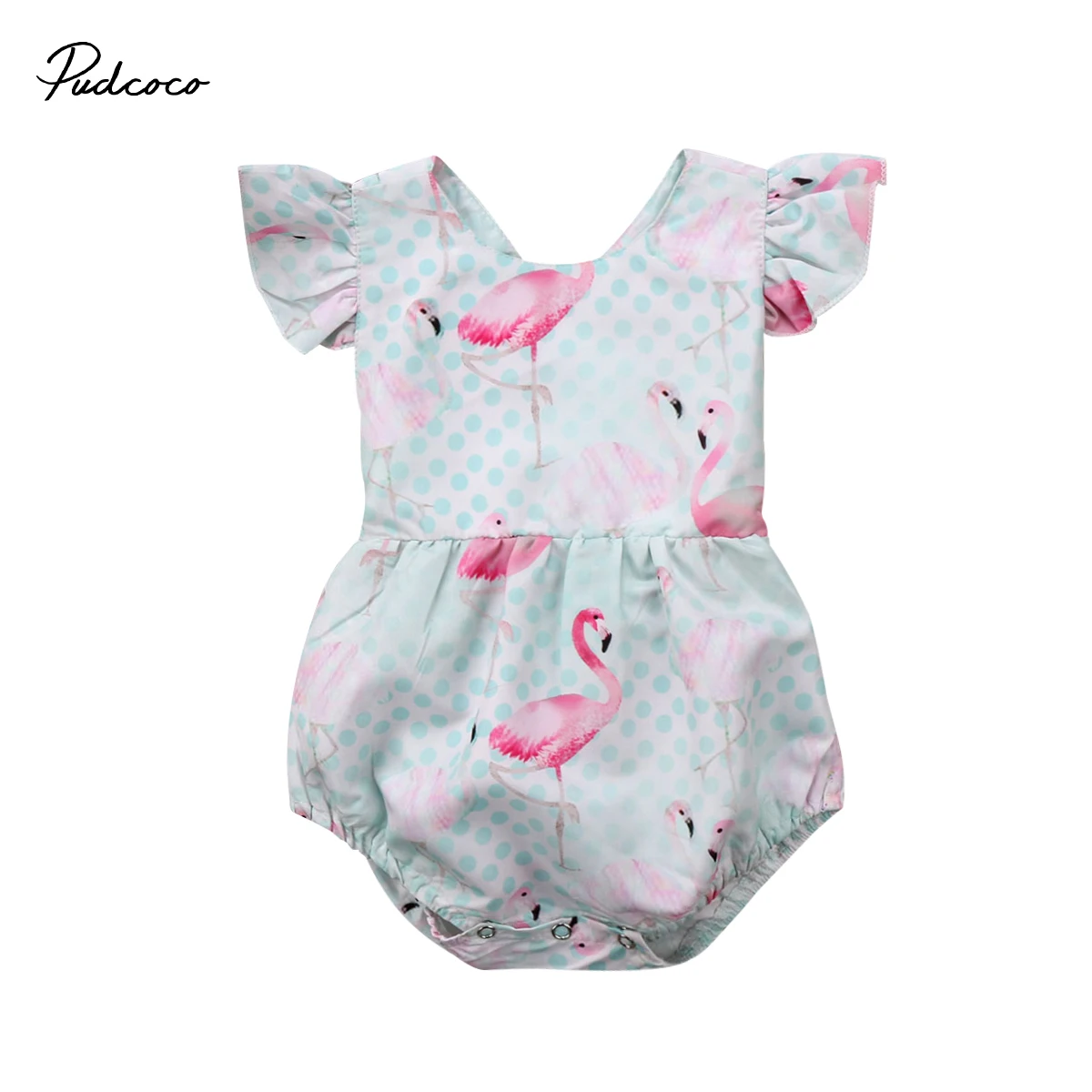 

2018 Brand New Newborn Toddler Infant Kid Baby Girl Flamingo Bodysuit Jumpsuit Sleeveless Sunsuit Clothes Backless Outfits 0-24M