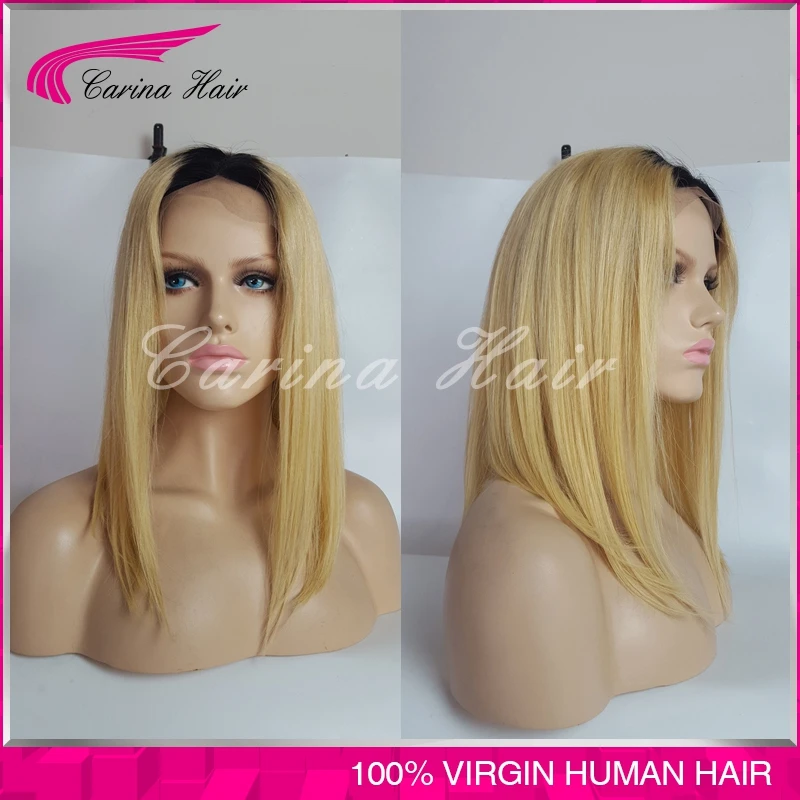 

130% Density Ombre Brazilian Hair Blonde Lace Front Wigs and Full Lace Human Hair Wigs Bleached knots straight Glueless Wigs