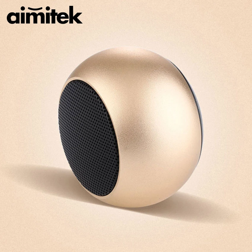 Aimitek BM3D Mini TWS Portable Bluetooth Speaker True Wireless Stereo Subwoofer Handsfree Loudspeaker with Mic for Smartphones