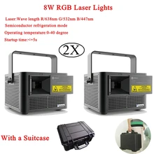 2Pcs/Lot High Quality Night Light 8W RGB Animation Laser Lights DJ Disco Party Music Laser Stage Lighting Effect Projector Light