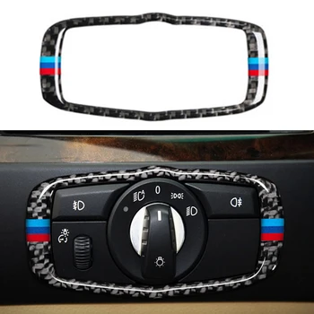 

Carbon Fiber Car Interior Headlight Switch Frame Covers Stickers For BMW E60 5 Series E70 E71 X5 X6 2008-2013 Car Accessories