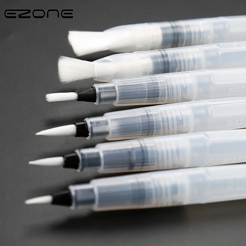 Koop EZONE Eenvoudige Stijl Aquarel Grote Capaciteit Vulpen Water Borstel Oplosbare Effen Kleur Lood Pen Schilderij Tekening Art Levert