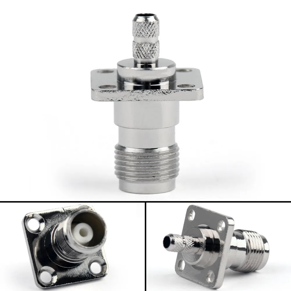 

Areyourshop TNC Clamp Jack Plug with 4 Hole Panel For LMR195 RG58 RG400 Cable Wires RF Conector Wholesale Connector for Cables