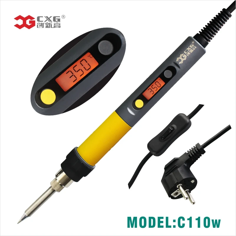 Электрический паяльник C110W CXG ЖК-дисплей Регулируемый Температура ЕС plug Сварка