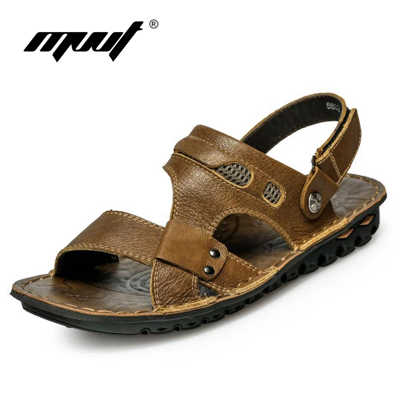 

Super Quality Summer style Men Sandals Genuine Leather Sandals Men Outdoor Beach sandals summer Men flats shoes