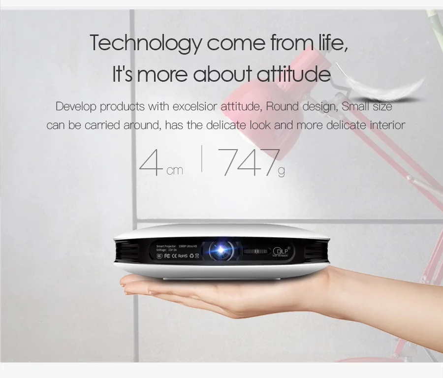 AODIN M18 Mini Projector DLP HD 3D Pocket projector HDMI 1080P 4K LED home theater projector Android 5G WIFI portable projector-16
