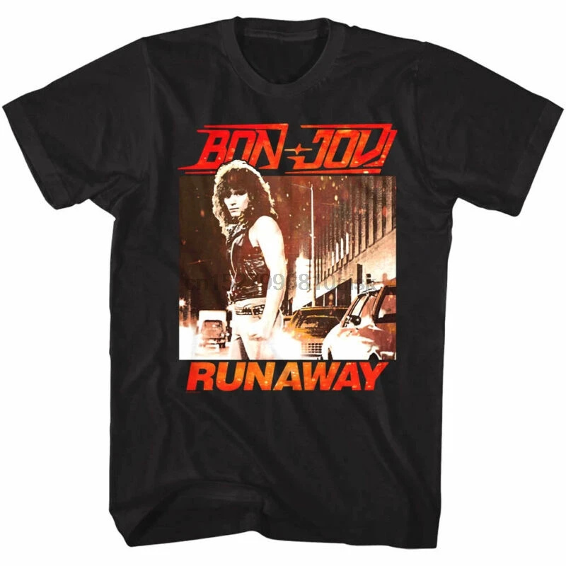 Bon Jovi Runway альбом Обложка Мужская футболка 80's Hair рок группа музыкальный Тур