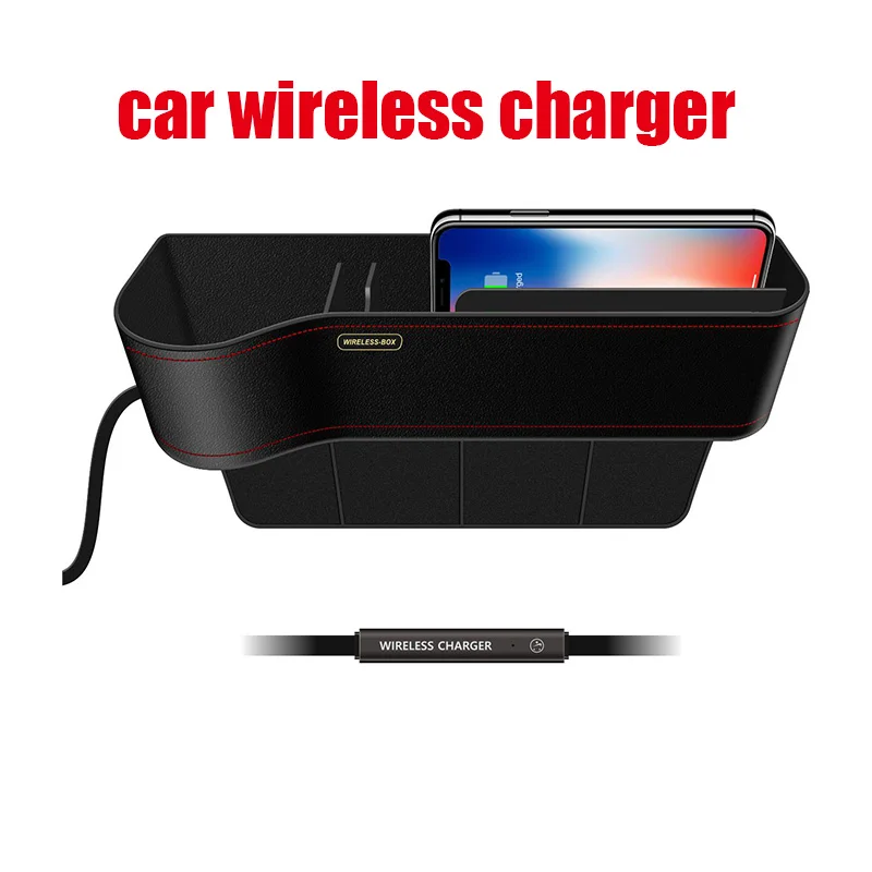 

10w Qi Wireless Charger Station Storage Box Case For iPhone Fast Wireless Charging Car Phone Holder For Samsung quickly Charger