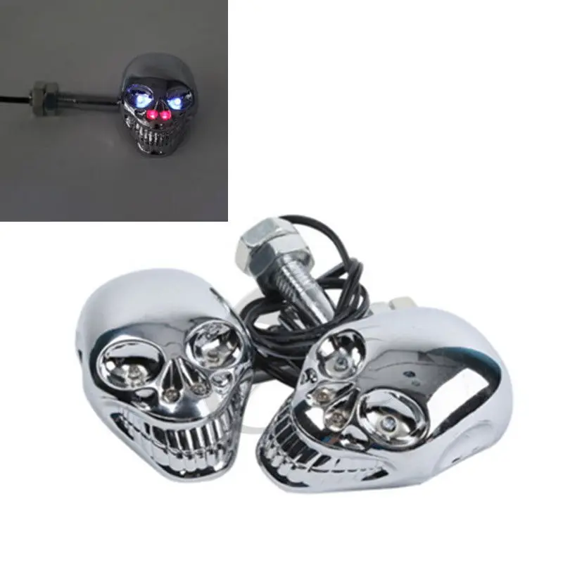 buy Skull LED Turn Light Indicator Lamp For Universal Motorcycle Street Bike Chopper