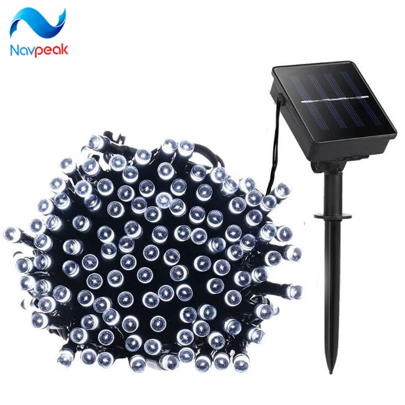 

50pcs/lot 100 LED Solar String Lights 12m Fairy LED Strip Solar Lamps Lawn Garden Wedding Holiday Christmas Party Decoration