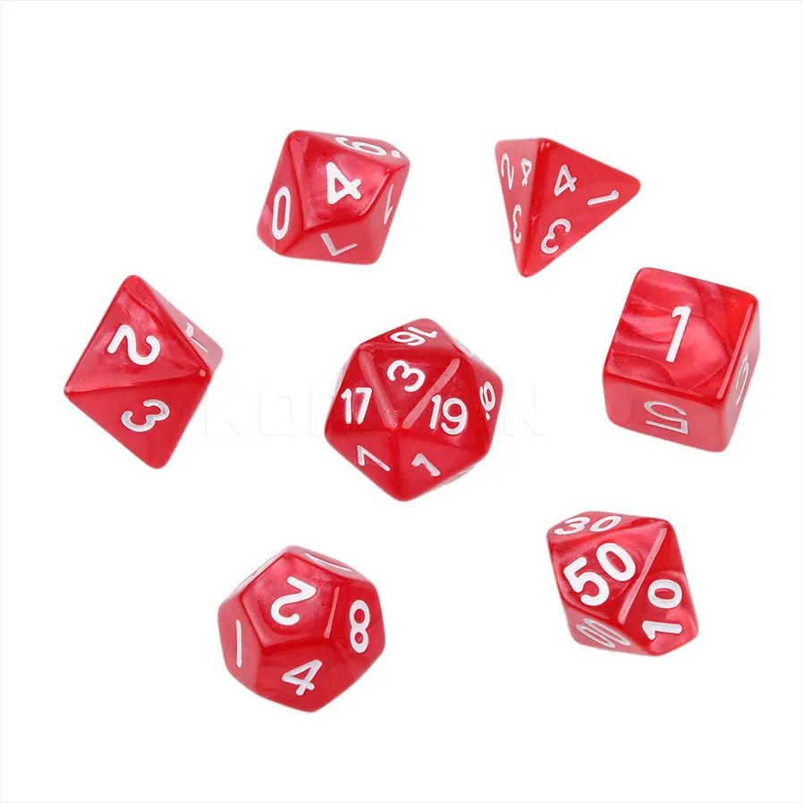

7pcs/lot d4 d6 d8 d10 d10 d12 d20 Game Dice Marble Effect Multi Sided Dice Set For Parties Gift dice game